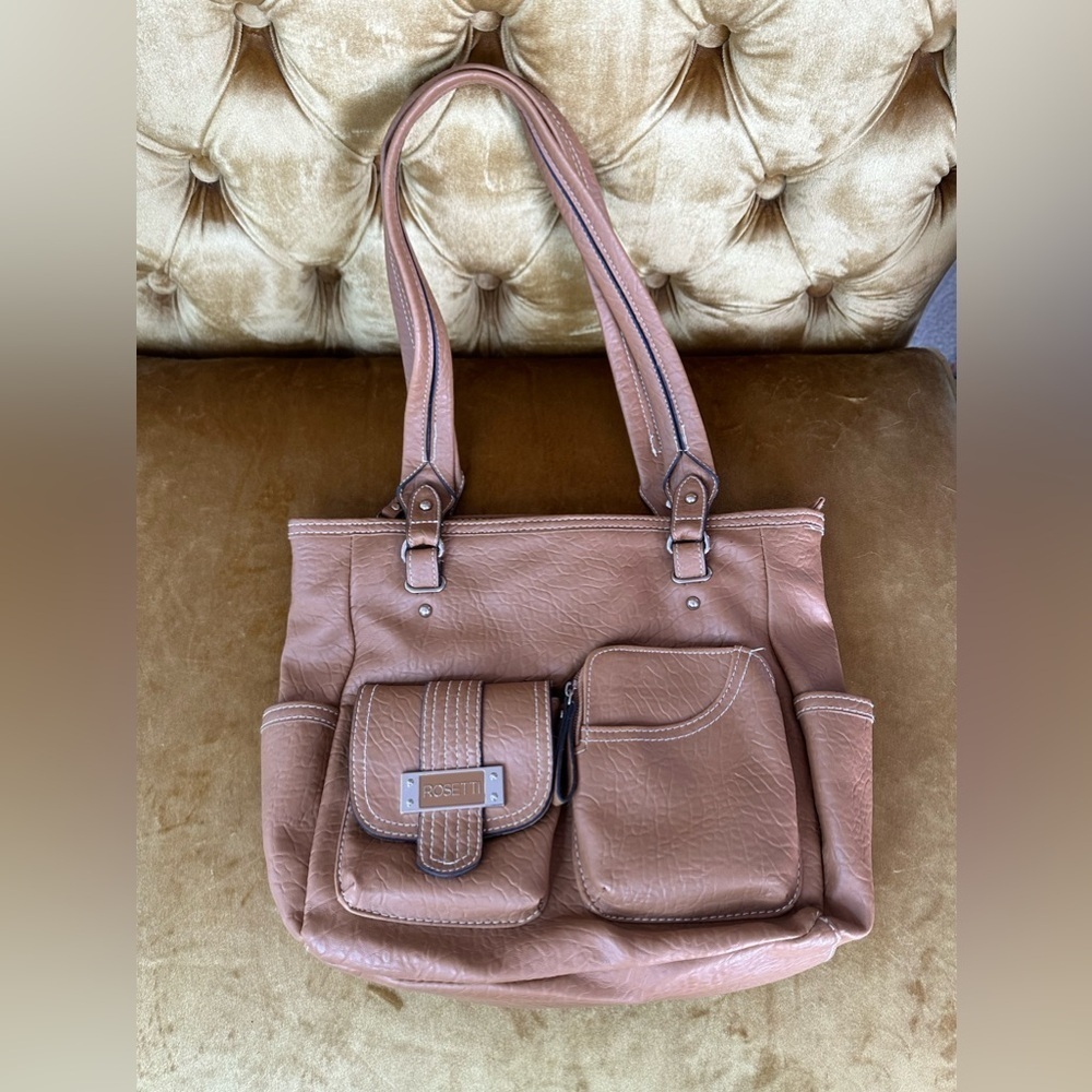 Gorgeous Light Brown/Tan Rosetti Leather Shoulder Bag/Purse with LOTS of storage